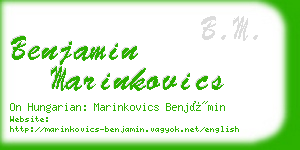 benjamin marinkovics business card